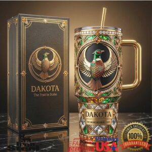 Dakota The Prairie State Ring Necked Pheasant Stained Glass Wildlife Art Stainless Steel Insulated Tumbler