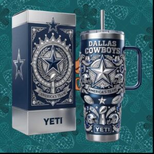 Dallas Cowboys Americas Team Super Bowl Legacy Navy Silver Luxury Gifts for Fans Tumbler
