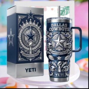 Dallas Cowboys Americas Team Super Bowl Legacy Navy Silver Luxury Gifts for Fans Tumbler