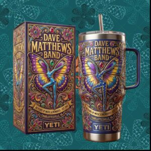 Dave Matthews Band 30 Years Music Memories Butterfly Vintage Jewelry Fans Stainless Steel Insulated Tumbler