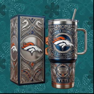 Denver Broncos Mile High Football Established In Denver Vintage Sports Fan Gifts Tumbler