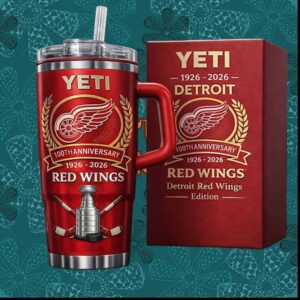 Detroit Red Wings NHL 100th Anniversary 1926 2026 Hockey 40oz Gifts for Fans Stainless Steel Insulated Tumbler