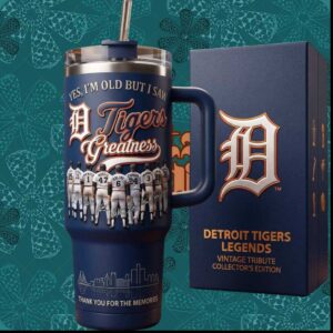 Detroit Tigers Legends Vintage Tribute Collector's Edition Baseball Fans Tumbler