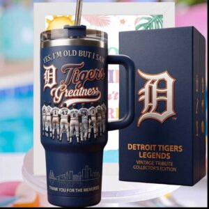 Detroit Tigers Legends Vintage Tribute Collector's Edition Baseball Fans Tumbler