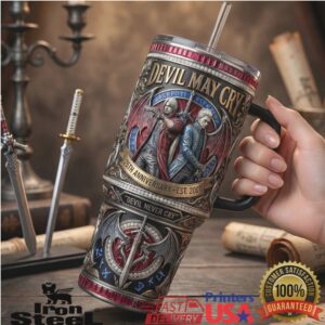 Devil May Cry 25th Anniversary Jackpot Est 2001 Gaming Retro Action Video Game Fans Stainless Steel Insulated Tumbler