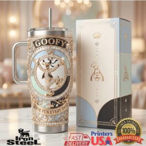 Disney Goofy Have Fun Every Day Vintage 20oz Retro Character Collectible Gifts For Fans Stainless Steel Insulated Tumbler