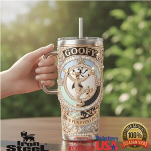 Disney Goofy Have Fun Every Day Vintage 20oz Retro Character Collectible Gifts For Fans Stainless Steel Insulated Tumbler