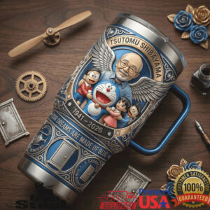 Doraemon Tsutomu Shibayama Memorial 40oz Tumbler Anime Legend Anniversary Blue Dreams Tumbler