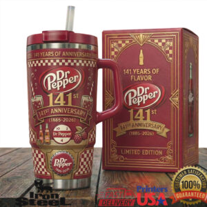 Dr Pepper 141st Anniversary Limited Edition Heritage 40oz Tumbler with Handle