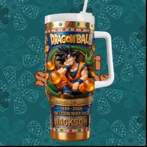 Dragon Ball 40th Anniversary 1986 2026 Goku Legend Never Ends Personalized Tumbler