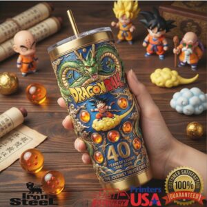 Dragon Ball 40th Anniversary 1986 2026 Shenron Son Goku Vintage Anime Fan Stainless Steel Insulated Tumbler