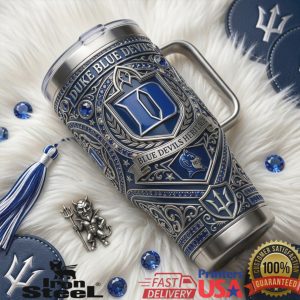 Duke Blue Devils Heritage College Basketball Athletic Sports Fan Silver Diamond Mascot Men Tumbler