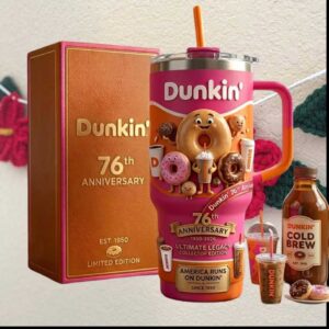 Dunkin 76th Anniversary 1950 2026 Ultimate Legacy Coffee Donut Tumbler