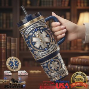 EMS 60th Anniversary 1966 2026 Emergency Medical Services Hero Gift Stainless Steel Insulated Tumbler