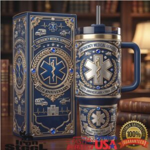 EMS 60th Anniversary 1966 2026 Emergency Medical Services Hero Gift Stainless Steel Insulated Tumbler