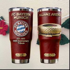 FC Bayern Munich 126th Anniversary Tribute Allianz Arena Souvenir 20oz Tumbler