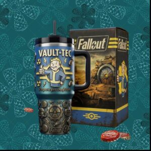 Fallout Vault Tec Vault Boy Prepare the Future Gaming Tumbler