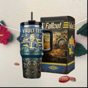 Fallout Vault Tec Vault Boy Prepare the Future Gaming Tumbler