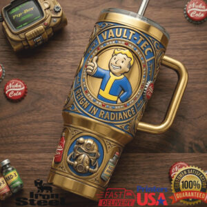 Fallout Vault Tec Vault Boy Reign In Radiance Retro Gamer Men Women Collector Tumbler