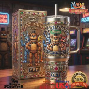 Five Nights At Freddy's Fazbear Pizza 1987 Retro Gaming Stainless Steel Insulated Tumbler