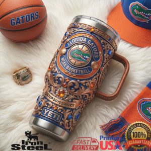 Florida Gators NCAA Basketball Gator Boys Stay Hot Vintage Blue Orange Fans Tumbler