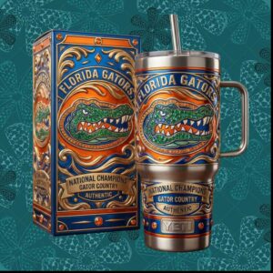 Florida Gators National Champions Gator Country Authentic NCAA Football College Fan Stainless Steel Insulated Tumbler