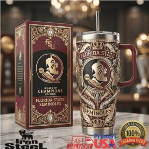 Florida State Seminoles Legacy of Champions 40oz Tumbler FSU Garnet Gold Insulated Tumbler