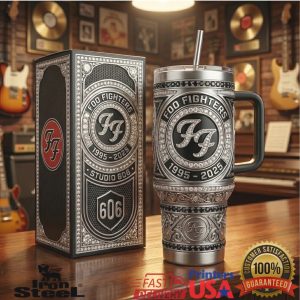 Foo Fighters 30th Anniversary 1995 2025 Studio 606 Silver Filigree 40oz Tumbler