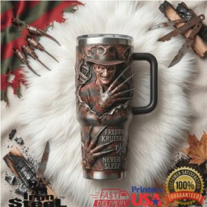 Freddy Krueger A Nightmare on Elm Street Horror Never Sleep Gifts Stainless Steel Insulated Tumbler