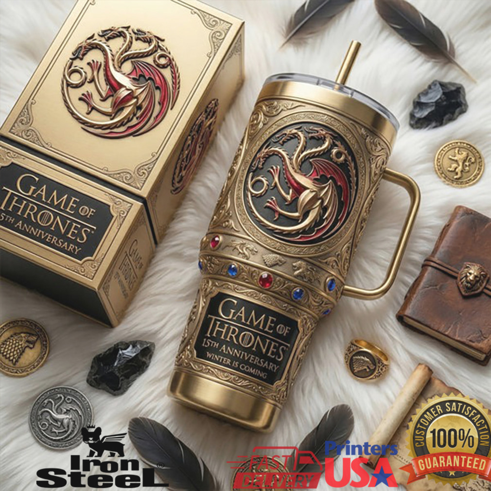 Game Of Thrones 15th Anniversary Winter Is Coming Dragon Fan Vintage Style Gold Tumbler Game Of Thrones 15th Anniversary Winter Is Coming Dragon Fan Vintage Style Gold Tumbler