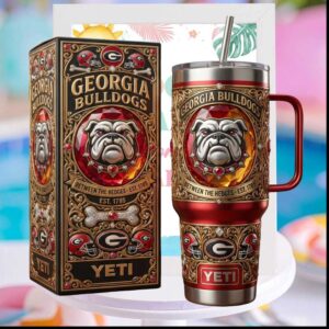 Georgia Bulldogs Between The Hedges UGA NCAA Football National Champions Gift for Men Stainless Steel Insulated Tumbler