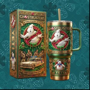 Ghostbusters 40 Years of Bustin 1984 Anniversary Movie Retro 20oz Gifts for Fans Stainless Steel Insulated Tumbler