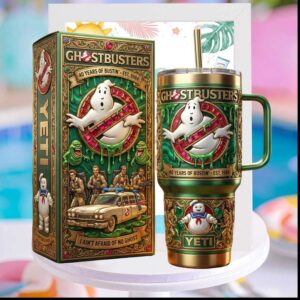 Ghostbusters 40 Years of Bustin 1984 Anniversary Movie Retro 20oz Gifts for Fans Stainless Steel Insulated Tumbler