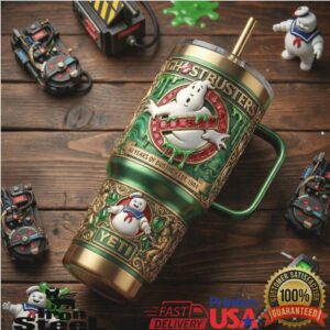 Ghostbusters 40 Years of Bustin 1984 Retro Movie Logo Stay Puft Stainless Steel Insulated Tumbler
