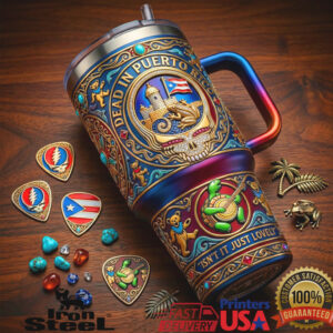 Grateful Dead Dead In Puerto Rico 40oz Tumbler Caribbean Steal Your Face Edition