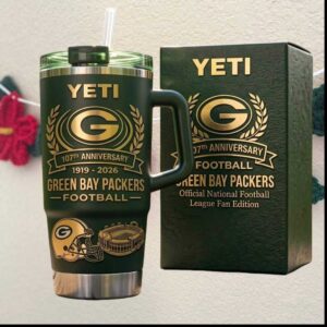 Green Bay Packers 107th Anniversary Football 1919 2026 Edition Tumbler