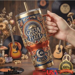 Greta Van Fleet Peace Love Unity From The Fires Retro Gifts Stainless Steel Insulated Tumbler