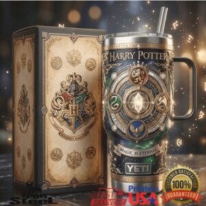 Harry Potter Magic Is Eternal Hogwarts House Crest 20oz Wizarding World Gifts For Fans Stainless Steel Insulated Tumbler