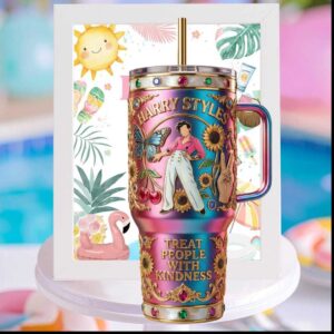 Harry Styles Treat People With Kindness Love On Tour Vintage Pop Aesthetic Gift Stainless Steel Insulated Tumbler