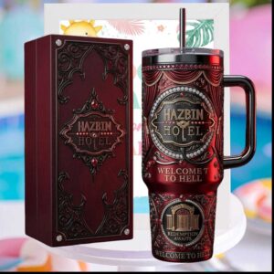 Hazbin Hotel Welcome To Hell Redemption Awaits Red Gothic Gift For Fans Tumbler