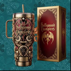Hollywood Vampires Rock Band Tour Gothic Vampire Bat Ornate Music Fan Gift Stainless Steel Insulated Tumbler