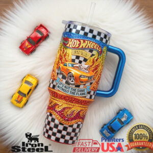 Hot Wheels Challenge Accepted Est 1968 40oz Tumbler Flame and Checkerboard Edition