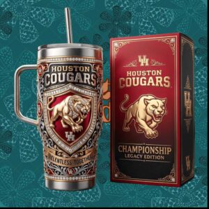 Houston Cougars Championship Legacy Edition NCAA Houston Pride Athletics Red White Gift Stainless Steel Insulated Tumbler