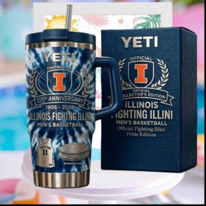 Illinois Fighting Illini Men's Basketball 121st Anniversary 1905 2026 Tie Dye Sports Fan Gift Tumbler