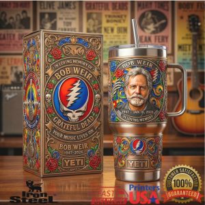 In Loving Memory Bob Weir Grateful Dead Tribute 40oz Tumbler