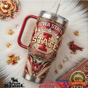 Iowa State Cyclones Cardinal Legacy Edition Vintage Mascot Style Sports Fans Tumbler