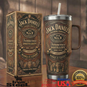 Jack Daniel's 160th Anniversary Old No. 7 Tennessee Whiskey Wood Grain Tumbler
