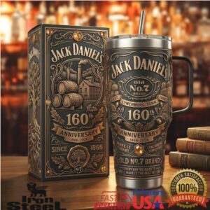Jack Daniels Old No. 7 160th Anniversary 1866 2026 Limited Edition Whiskey Gift Stainless Steel Insulated Tumbler