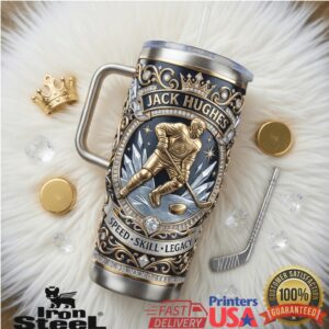 Jack Hughes New Jersey Devils Speed Skill Legacy Hockey Sports Fan Gift Stainless Steel Insulated Tumbler