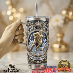 Jack Hughes New Jersey Devils Speed Skill Legacy Hockey Sports Fan Gift Stainless Steel Insulated Tumbler